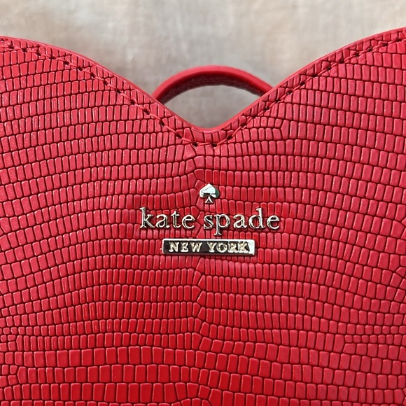 Kate Spade Red Secret Admirer Heart Lizard Embossed Leather Crossbody Bag - Picture 2 of 11